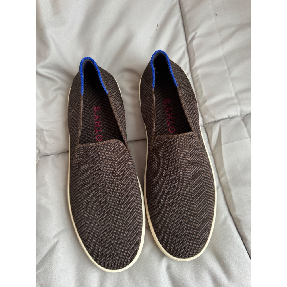 Rothys The Original Slip On Espresso Herringbone Brown Shoes Womens 9